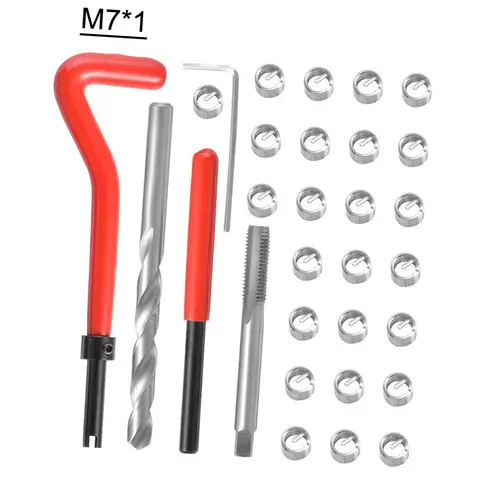 30 adet Metrik Konu Tamir Ekleme Kiti M3 M4 M7 M9 M11 Helicoil Araba Pro Bobin Aracı 304 Paslanmaz Çelik Oto Tamir alet çantası