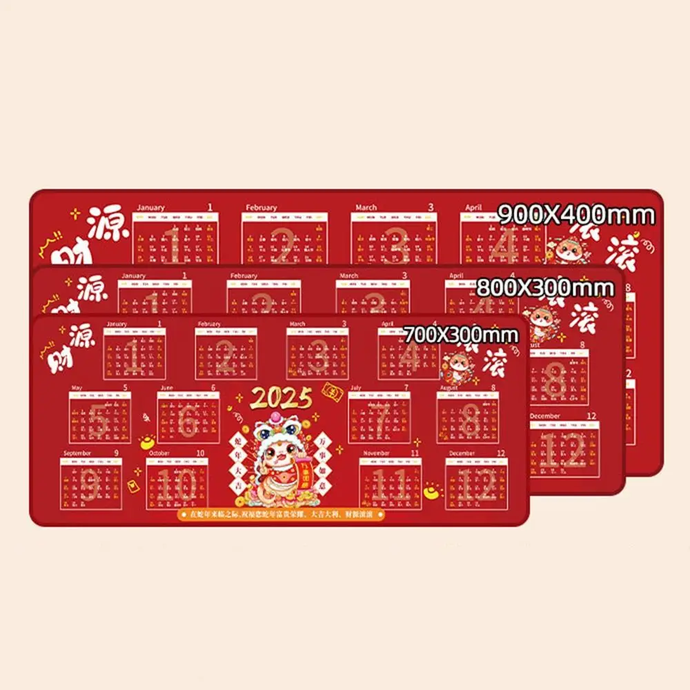 Creative 2025 Calendar Mouse Pad Smooth Stitched Edge Gaming Mouse Pad Thickened Large Size Keyboard Mats Workers/Students