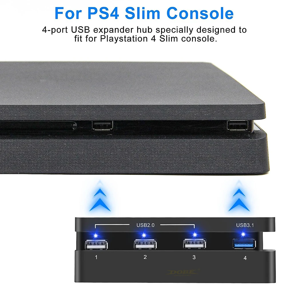 For PS4 slim console hub,USB2.0 x 3+USB3.0 expansion adapter, high-speed USB hub adapter, plug and play,USB Charger controller s