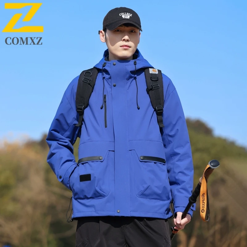 

Couple Charge Jacket 2025 New Three in One Windproof Waterproof Warm Breathable Hooded Jacket Outdoor Camping Hiking Windbreaker
