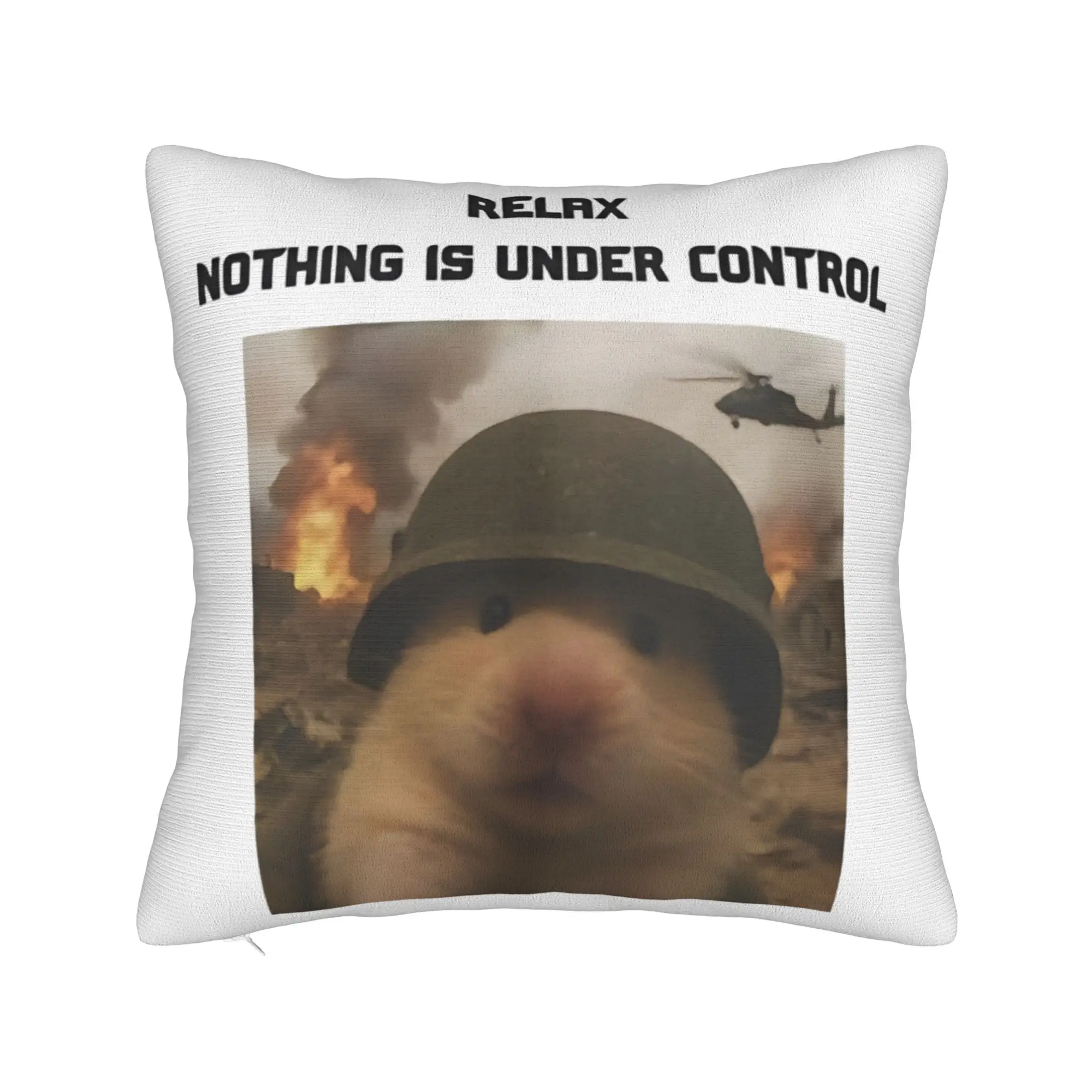Funny Chaos Hamster Humor Meme Square Pillowcases Polyester Couch  Cushion Cover Funny Decorative Pillow Cover 45*45