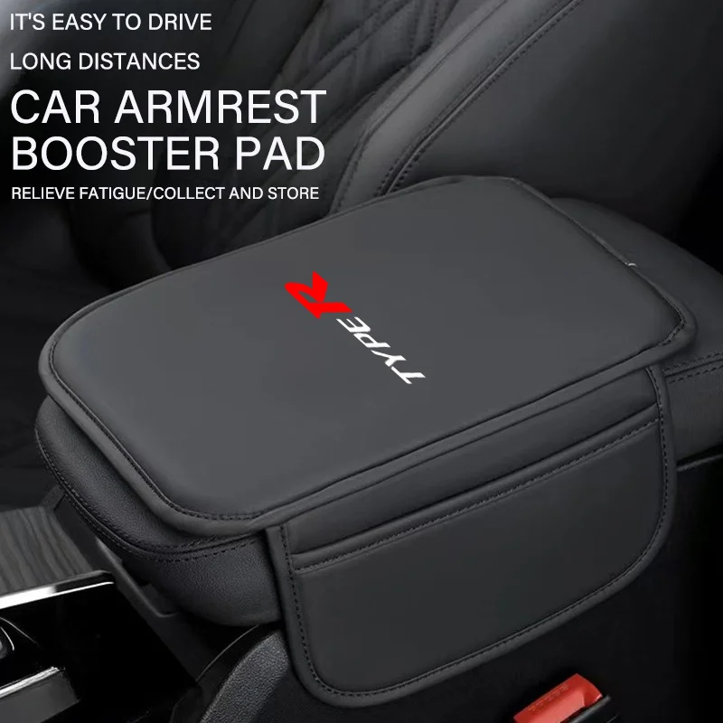 

Кожаный автомобильный подлокотник, коврик для центральной консоли, подлокотник, защитный карман для хранения для Honda Accord Civic TYPER CRV TYPE R