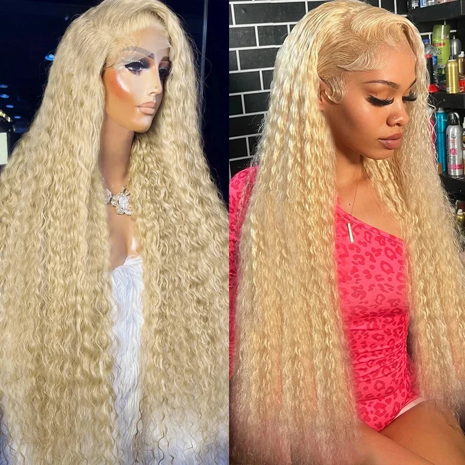 613 Blonde Lace Front Wig 13X6 Hd Lace Frontal Wig Glueless Wigs 13X4 Curly Lace Front Human Hair Wig Deep Wave Frontal Wig