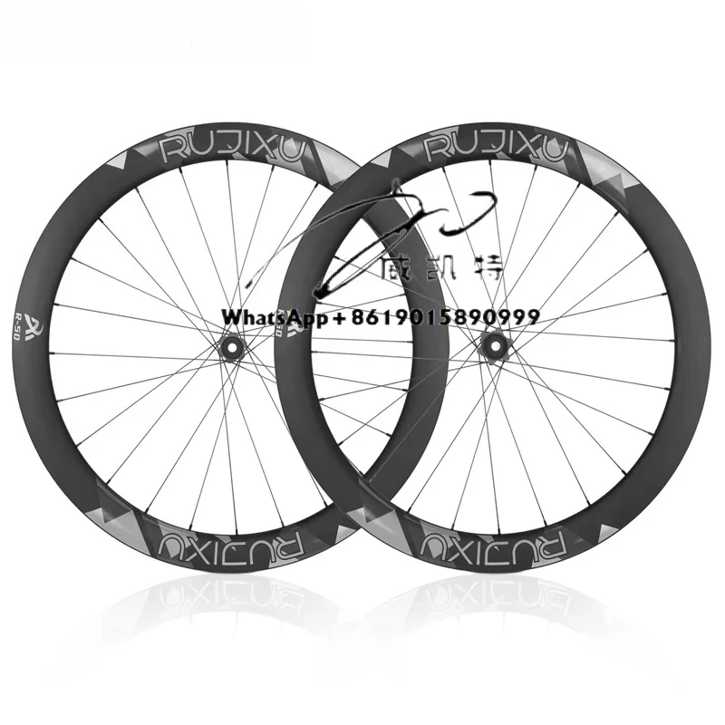 

700C Full Carbon Wheels Road Bike Wheelset Disc Brake 50mm 36T Ratchet HUB Clincher /tubeless Bicycle Wheels