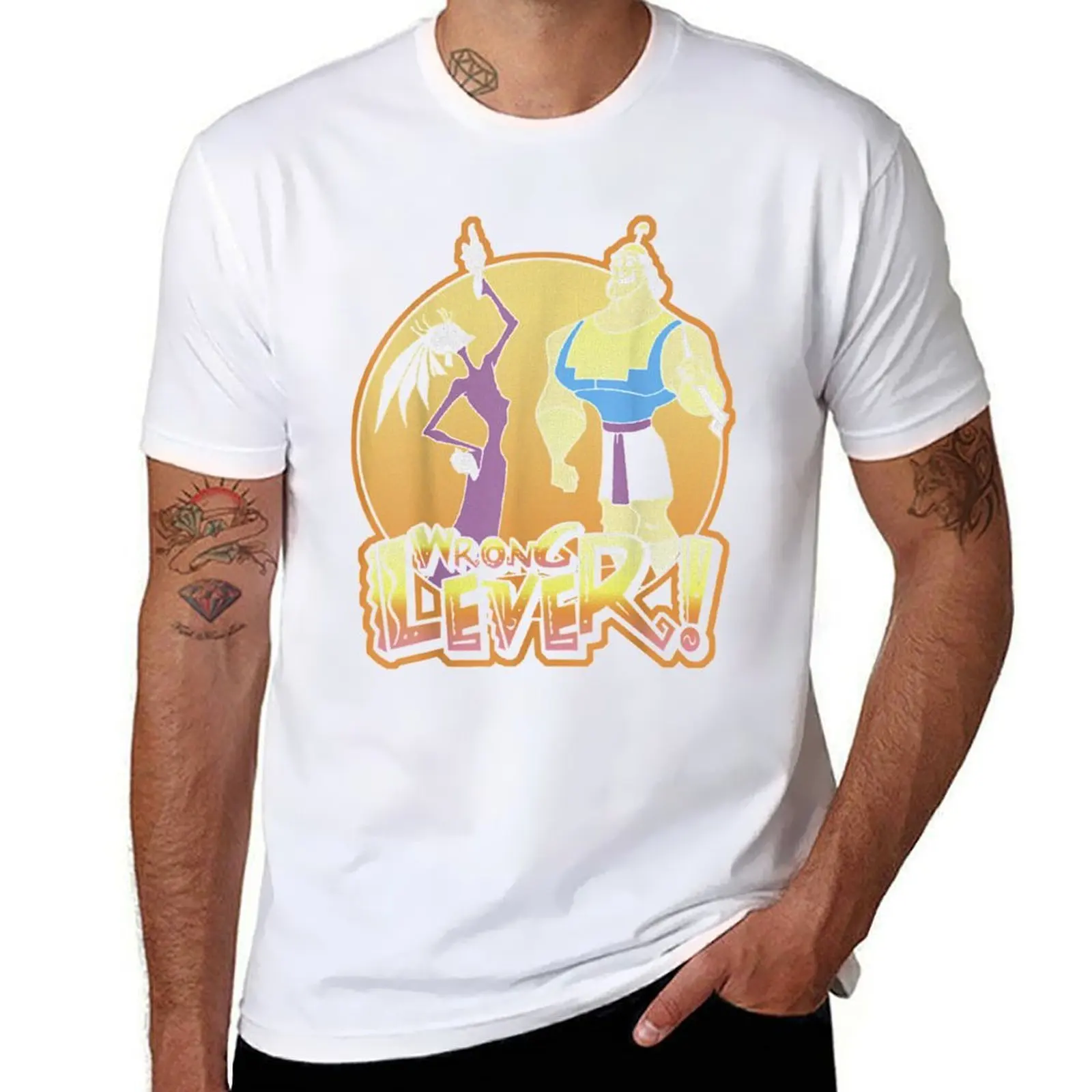 

E.New Groove Kronk And Esma Wrong Lever T-Shirt man t shirt luxury men t shirt cotton 100% T-Shirt