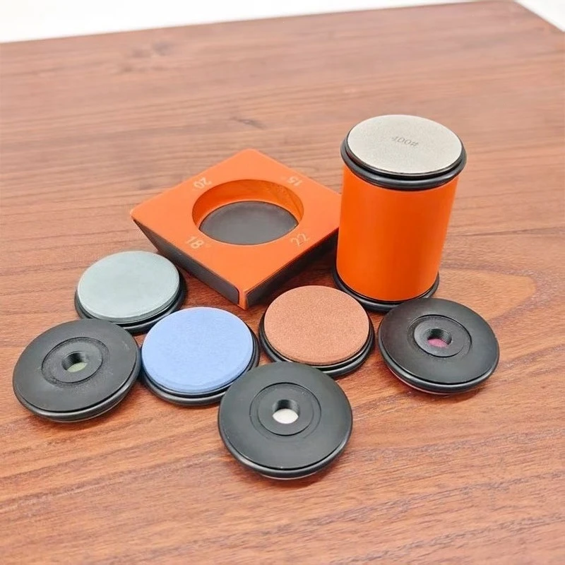 

4-Angle(15/18/20/22°) Manual Rolling Knife Sharpener, Vibrant Orange, Anti-Slip Base, Diamond & Jade Polishing System