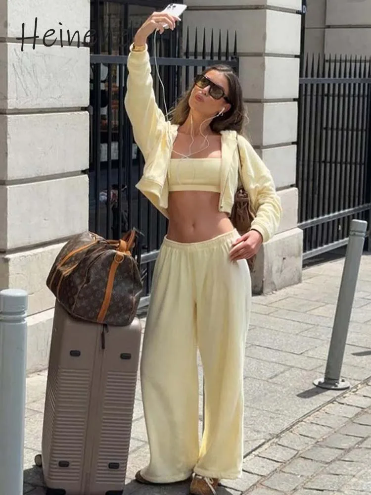 

Heinene 2022, осенний новый комплект широких брюк без рукавов, уличный стиль, наряд для горячих девушек, повседневный шикарный комбинезон для женщин, модные тенденции