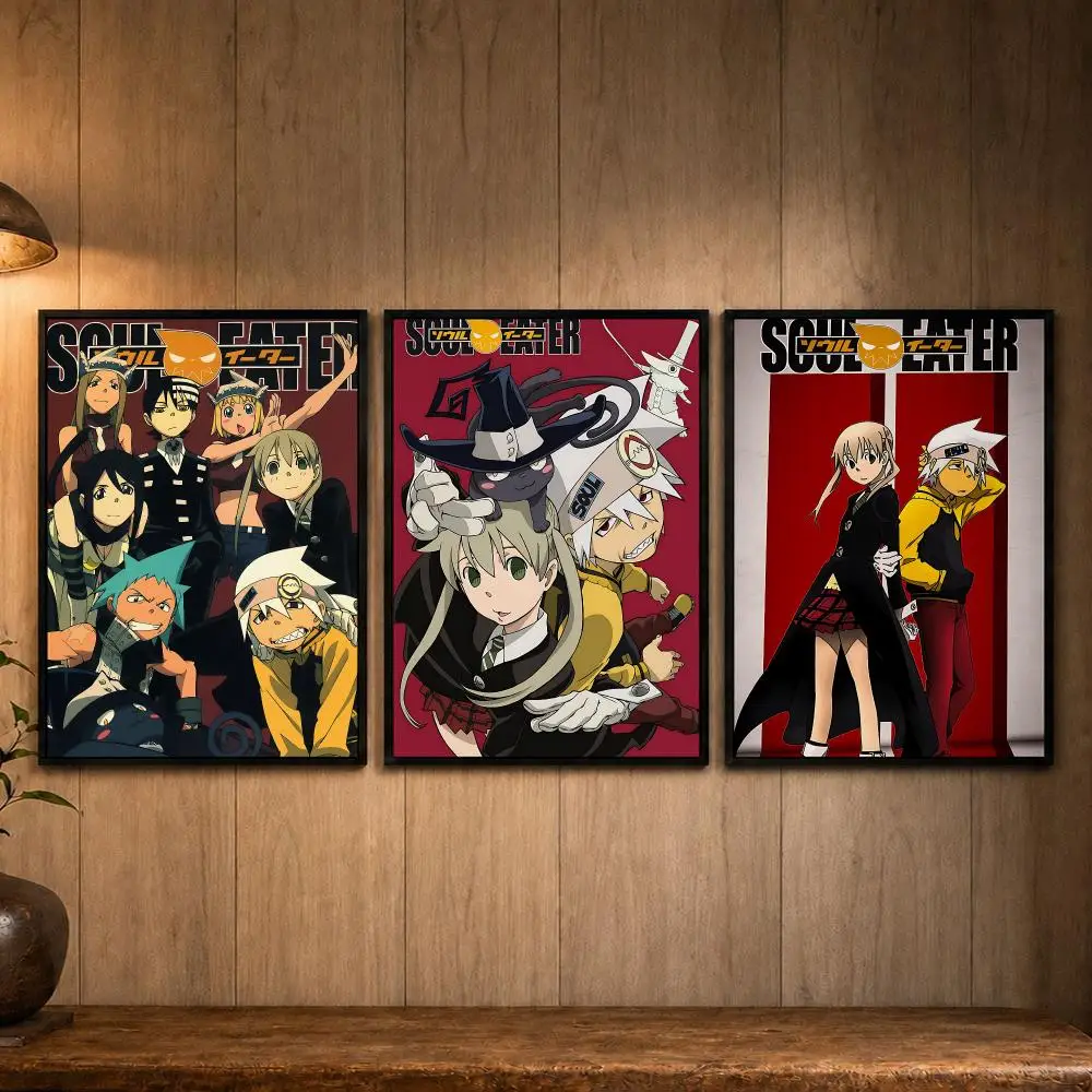 Super Anime S-Soul EaterS Poster Self-adhesive Art Poster Decoracion Painting Wall Art White Kraft Paper Home Decor