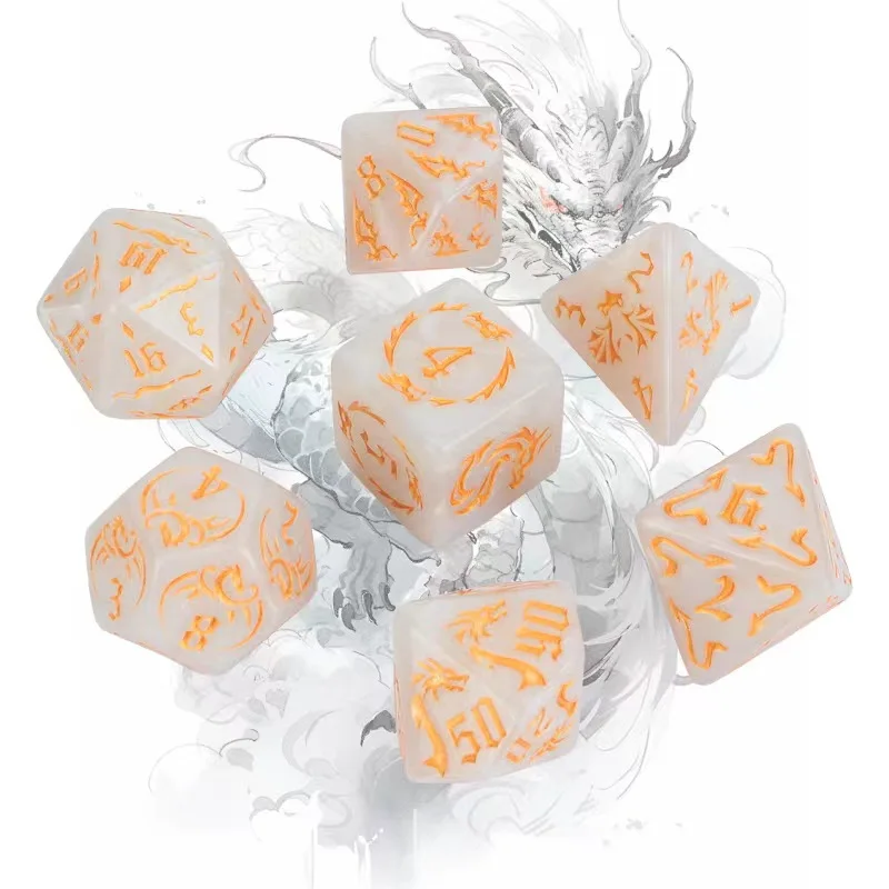 

7pcs Dragon Polyhedral Dice Set for DND COC Cthulhu TRPG Tabletop Games Numbered RPG Dice Kit Entertainment Dice