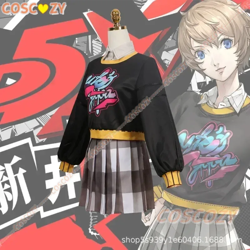 Jeu d'anime P5X: The Phantom X Motoha Arai, Costume de Cosplay, perruque, jupe JK, chaussettes, uniforme Lolita, cheveux pour femme, Costume de fête d'halloween Sexy