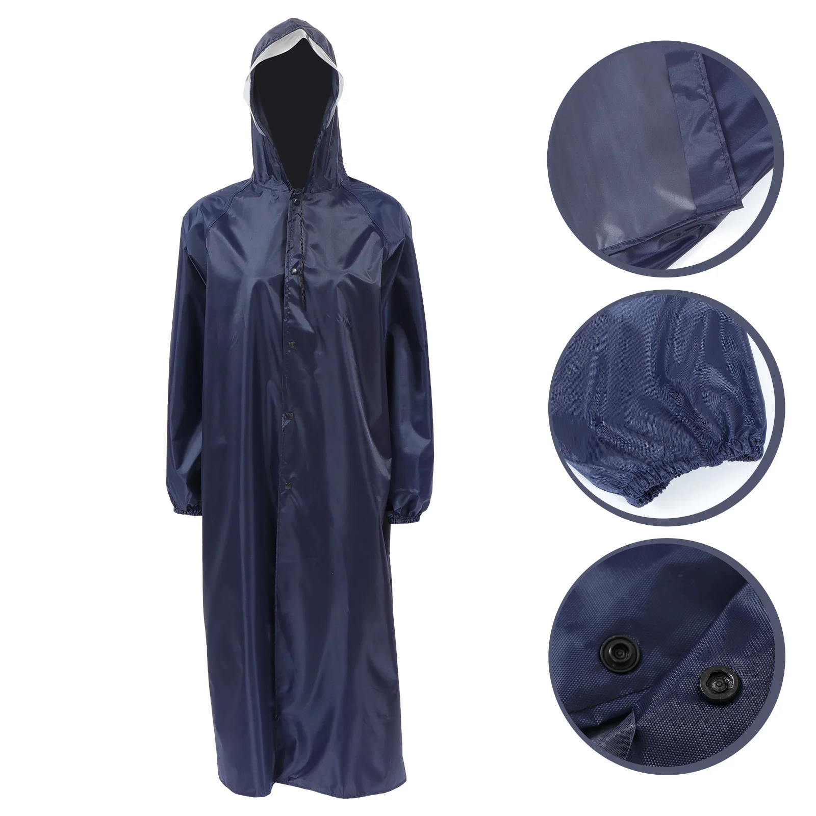

Premium Long Raincoat For Men Women Reusable Waterproof Outdoor Rain Gear With Reflective Straps High Neckline Hiking Camping