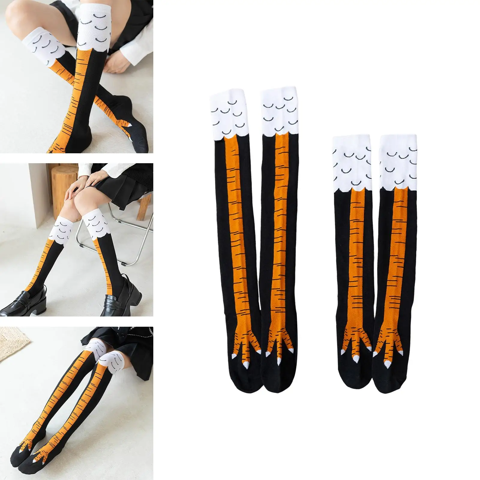 

Chicken Legs Feet Socks Animal Craw Pattern Unique Calf Stockings for Party