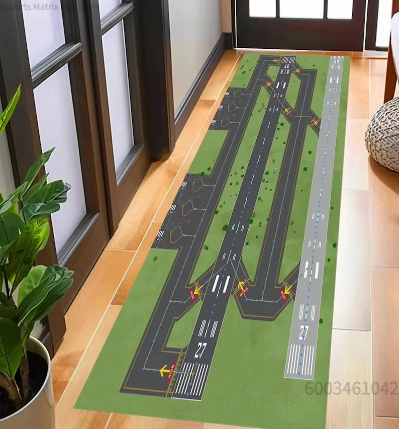 Runway Rug Aviation Airport Track Design Living Room Bedroom Mats Home Decoration Carpet
