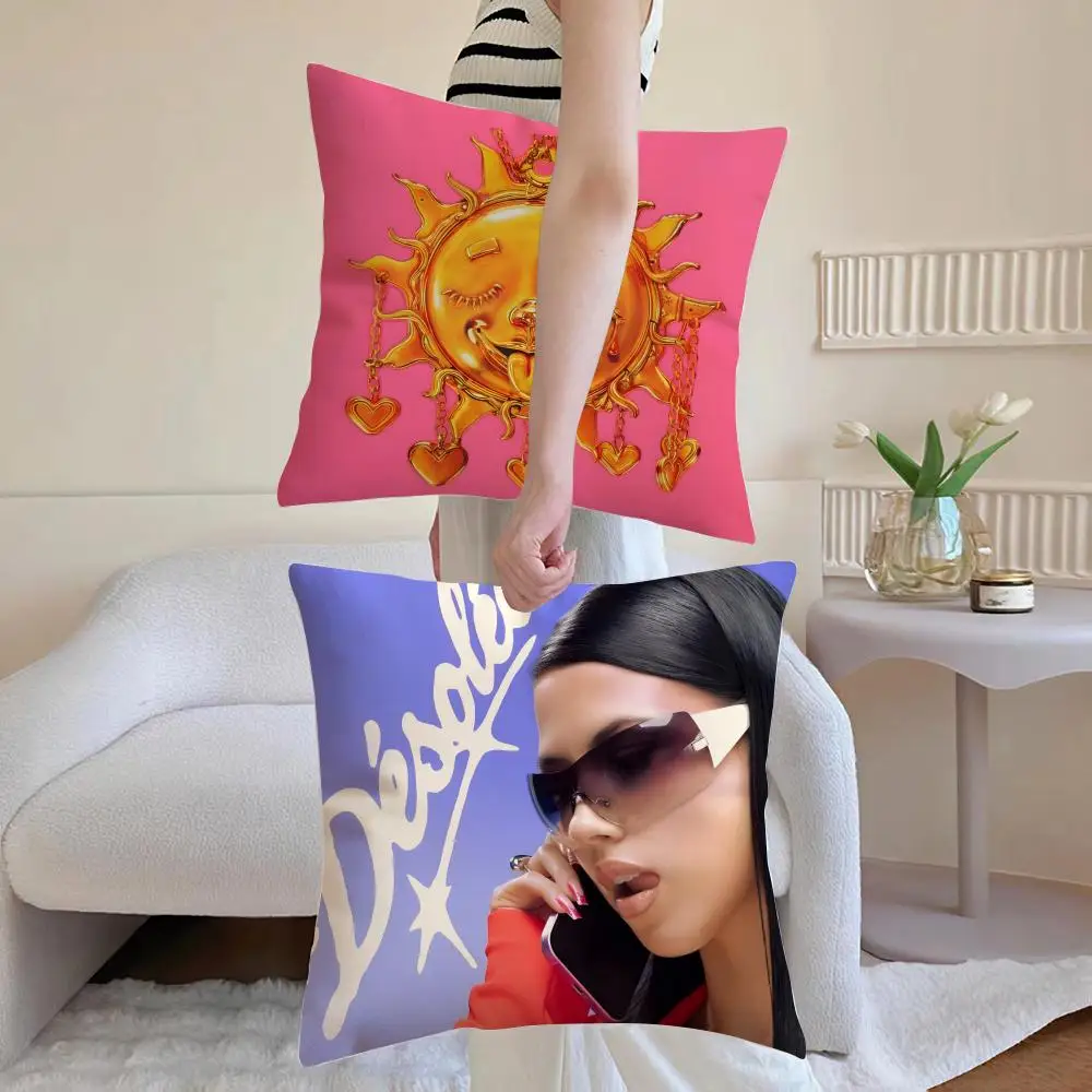 Singer A-Anna Pepe Cushion Cover Breathable Linen Pillowcase Summer Odorless Eco-Friendly Invisible Zipper Washable