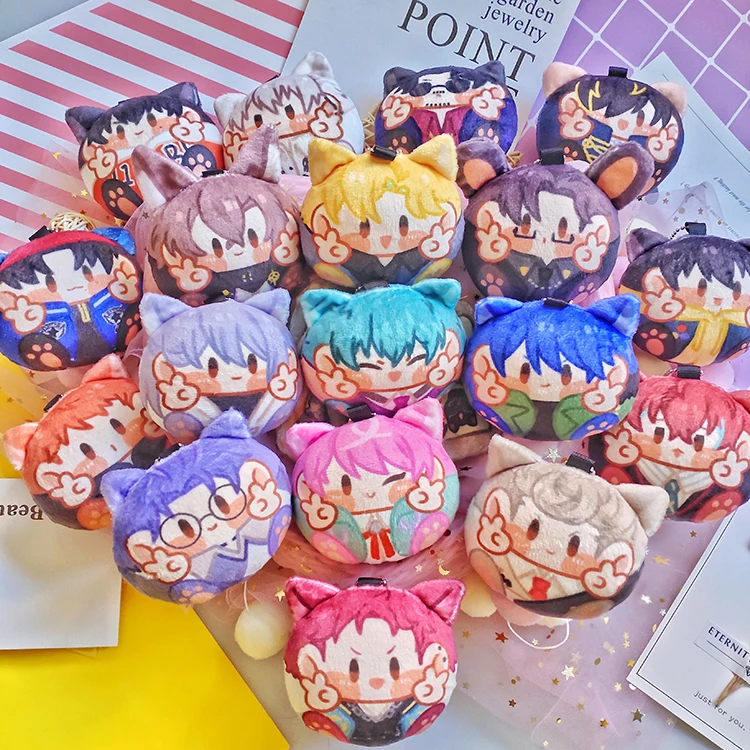 

10cm DRB Round Ball Pendant with Sound Hypnosis Mic -Division Rap Battle Plush Doll Amemura Ramuda Jinguji Jakurai Nurude Sasara