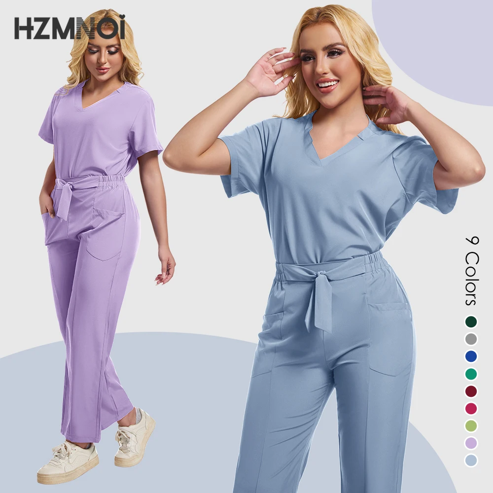 HZMNOI New Operating Room Short Sleeve Hand Washing Suit Women's Jacket Work Clothes Nurses' Uniform Doctor Operating Gown Suit