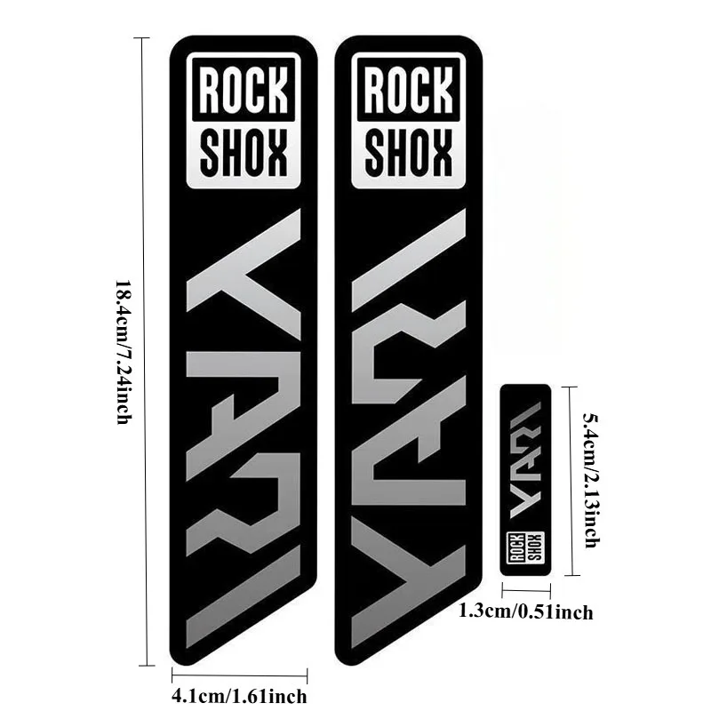 2D Flat Stickers 3pcs/et Roshox Bike Front Fork Stickers - Mountain Bike Front Fork Stickers, Riding Decorative Accessories,