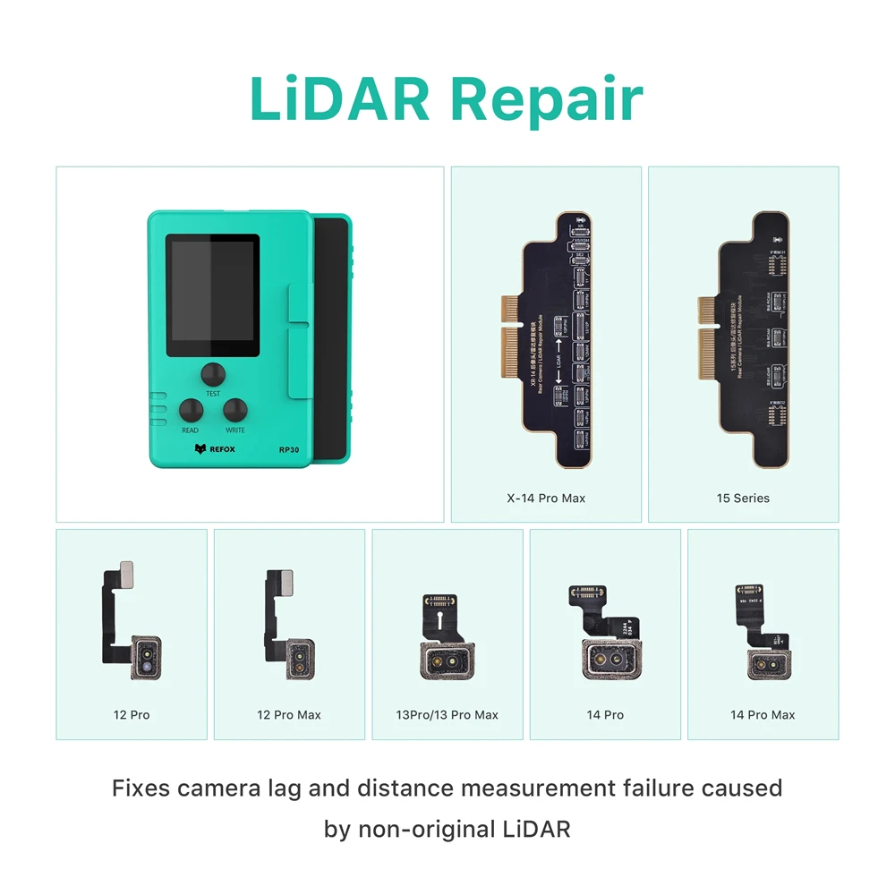 Refox RP30 MultiFunction Repair Programmer Tool for iPhone Screen Battery Camera Face ID LiDAR Fix Unknown Part Restore Functio