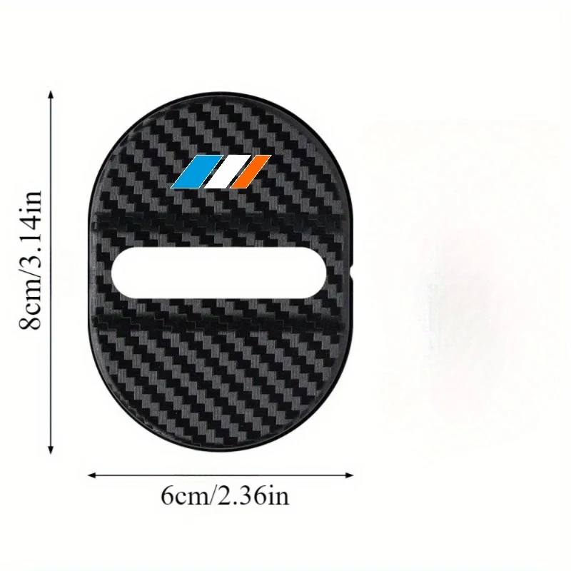 Blue, white, and orange three-color model4Individual car door lock protection cover Carbon fiber textured car door lock limiter