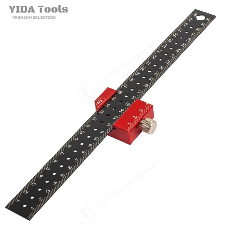 木工用位置決め定規-スチール製ストップブロック-45度・90度角度マーキングゲージ-フェンススクライビングツール