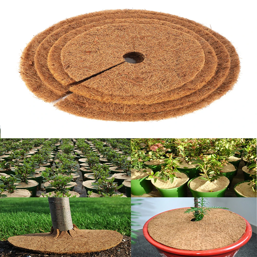 1PC Round Tree Mat Protection Grass Coconut Fibers Mulch Gardening Tools For Indoor Or Outdoor Pad Flower Pot Shade Cushion