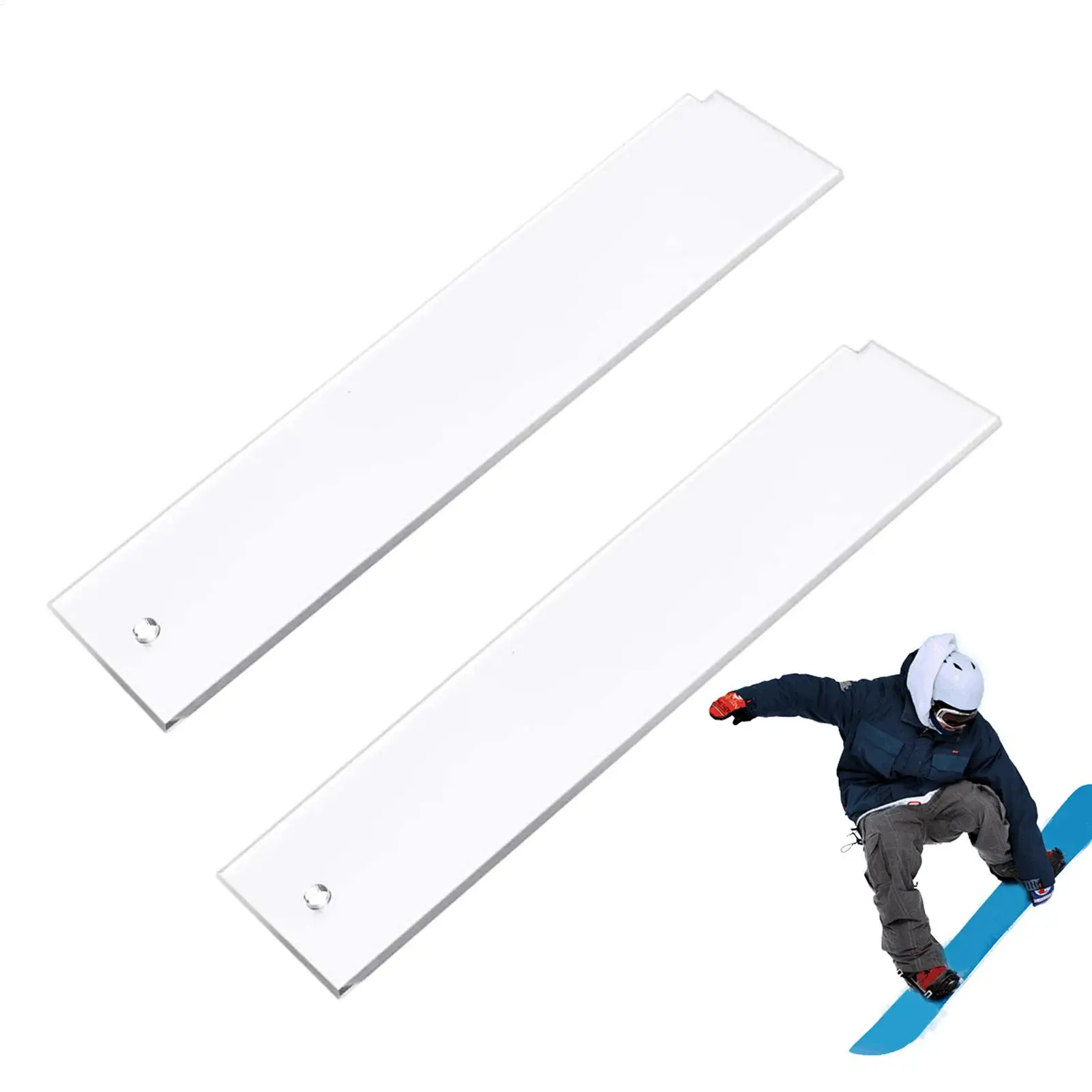 2pcs Snowboard Wax Scrapers Acrylic Ski Wax Scraper for Winter Sports Outdoor Snowboarding 23x5.7cm