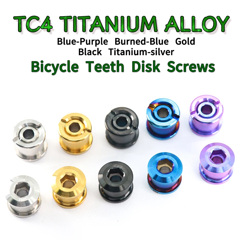 5PCS Double/Single Bicycle Chainring Bolts Titanium Alloy CNC 6.5mm 8.5mm Road MTB Bike Crankset Bolt&Nut Set