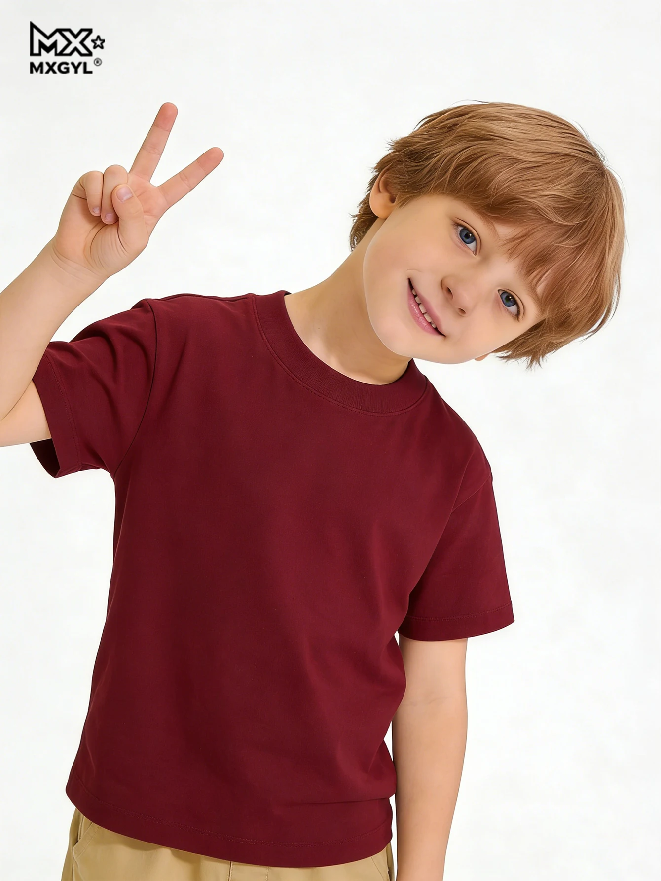 Children's T Shirt Clothes Summer Loose Versatile Solid Color Round Neck Short Sleeve Shirts For Boy Fashion Cotton Basic Tops