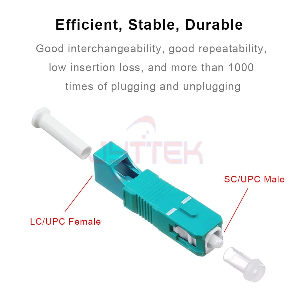 다중 모드 LC to SC 어댑터, OM3 50/125 LC/UPC 암-SC/UPC 수 심플렉스 하이브리드 광섬유 어댑터 커넥터, 2 개