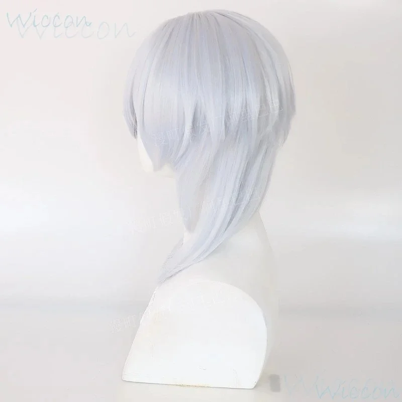 z;3,d'5,g\7/Game Themis FFXIV Fiinal Fantassy XIV FF14 role play white grey Long Wig Cosplay Prop H6,j.y'8 /c. view 4