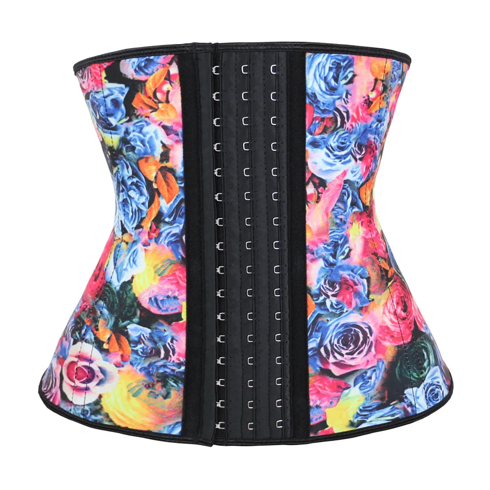 Rose Floral Sexy Corset Binders Waist Trainer Women Latex Corset Body Shaper Tummy Waist Cincher Slimming Shaper Belt Shapewear