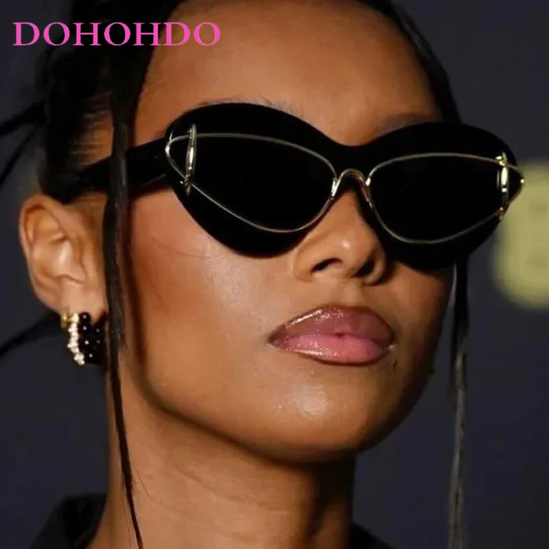 

Hip Hop Fashion Cat Eye Sunglasses Women Men New Brand Designer Personality Street Photography Outdoor Travel Sun Glasses UV400