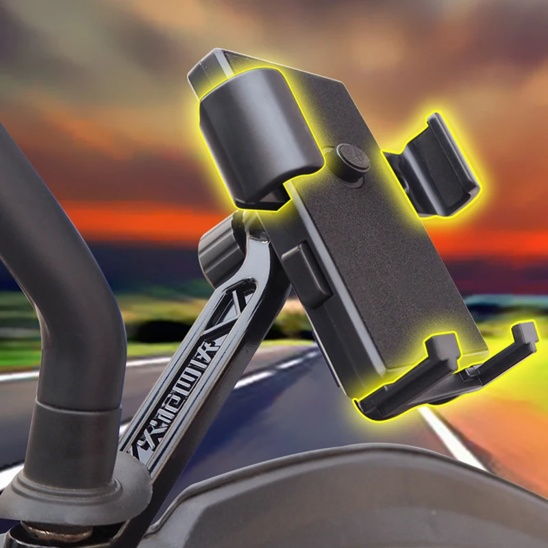 Motorcycle Mobile Phone Stand Holder for Handlebar Bicycle Bike Mount Clip on Universal Black White
