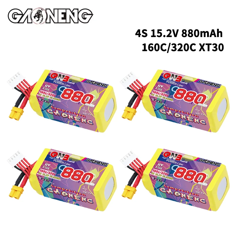 GNB 4S 880mAh 15.2V 160C/320C HV Lipo Battery With XT30 Plug for FPV Airplane Helicopter Drone Quadcopter RC Parts 4S Battery