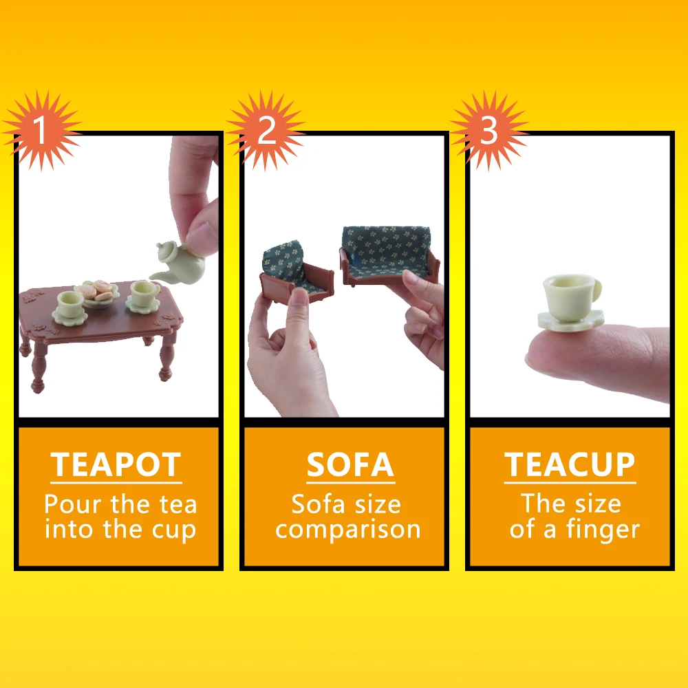 SENGTONGLE-E03 Set da soggiorno Casa delle bambole Mobili in miniatura Divano TV Giochi di imitazione Accessori per la casa delle bambole per i regali della ragazza del ragazzo