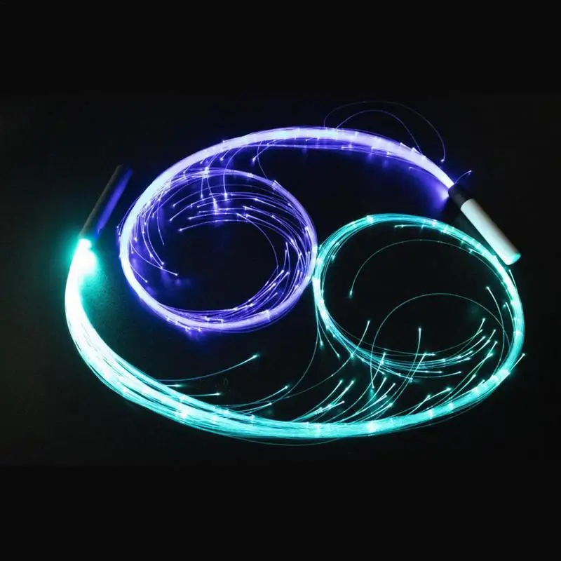 Frusta in fibra ottica rotante a 360 gradi Light Up Dance Rave accessori batteria riutilizzabile per fruste da ballo per Festival di musica