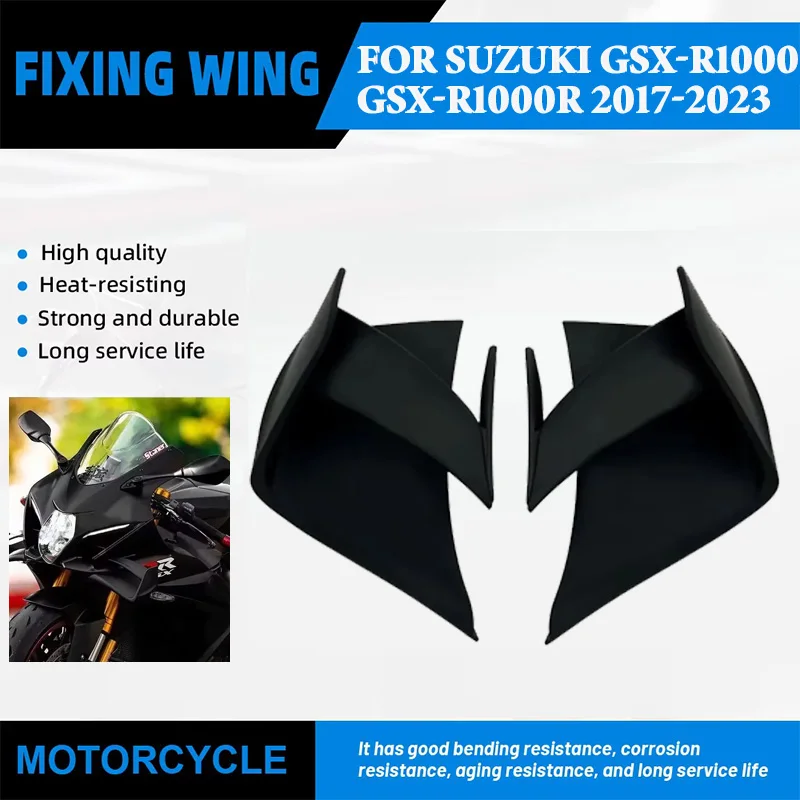 

Motorcycle aerodynamic fixed wing spoiler fairing for Suzuki GSX-R1000 GSXR1000 2017-2023 ABS Plastic side wing side winglet