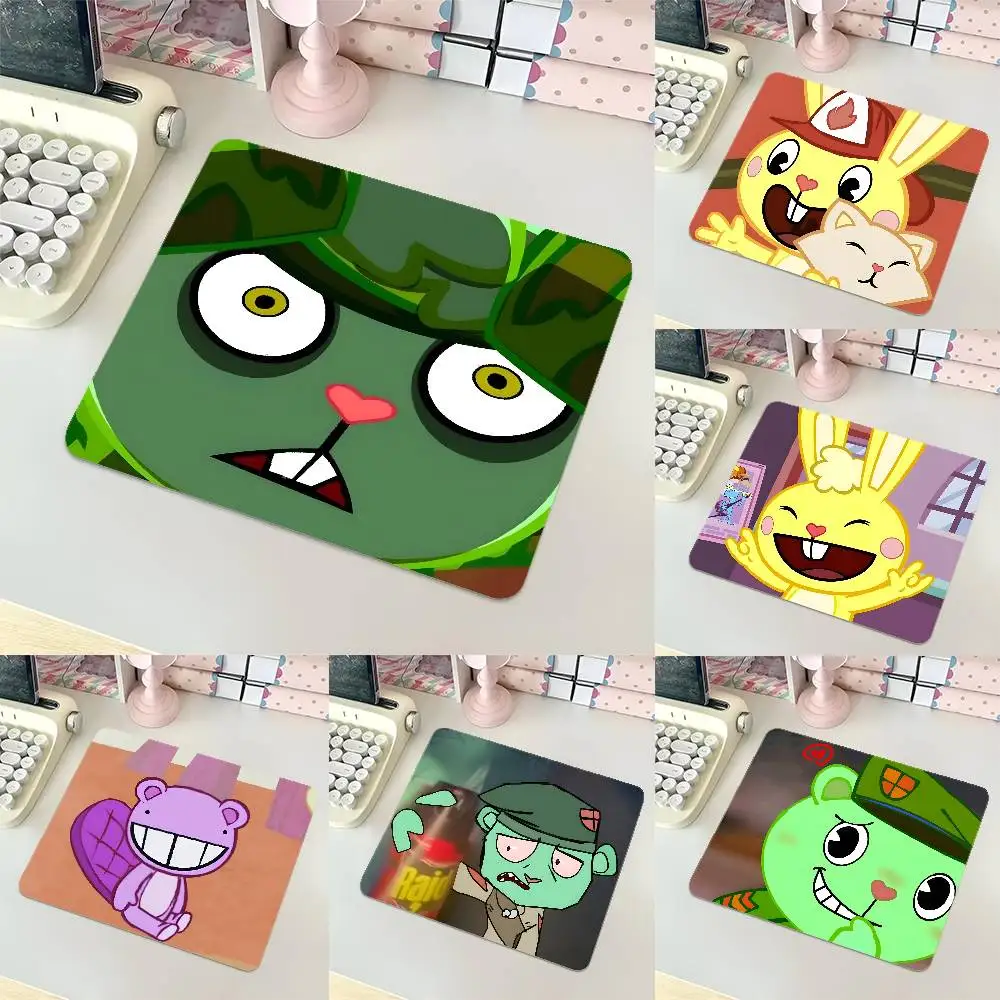 1pc Funny Anime H-Happy Tree Friends Small Mousepad Keyboard Pad Laptop Cushion Non-slip Deskpad