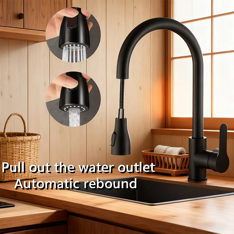 Stainless Steel Kitchen Faucet Single Hole Sprayer 360 Swivel Sink Mixer Faucet with Flow Spray Head for Cooking and Cleaning