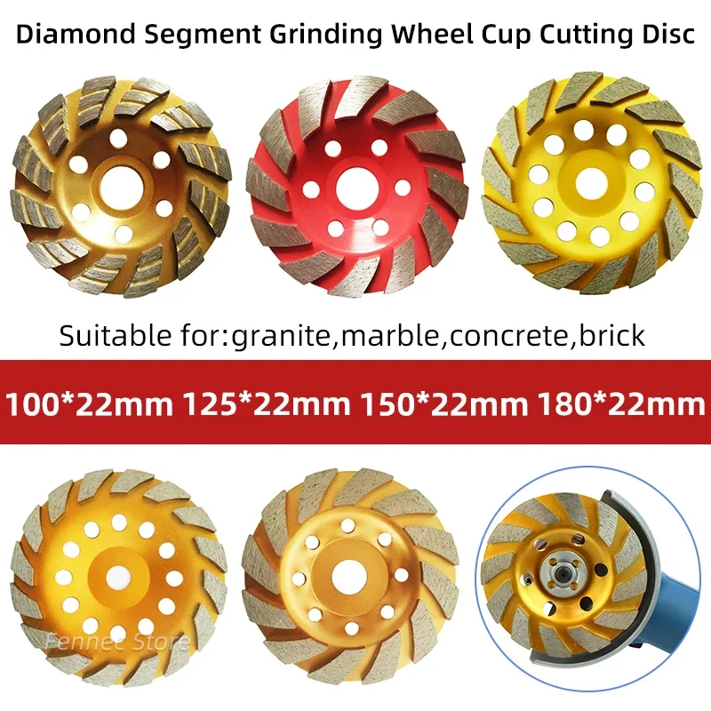 

Diamond Grinding Wheels Heavy Duty Turbo Row Diamond Cup Grinding Wheel Angle Grinder Disc for Granite Marble Masonry Concrete