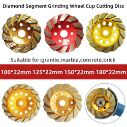 Diamond Grinding Wheels Heavy Duty Turbo Row Diamond Cup Grinding Wheel Angle Grinder Disc for Granite Marble Masonry Concrete