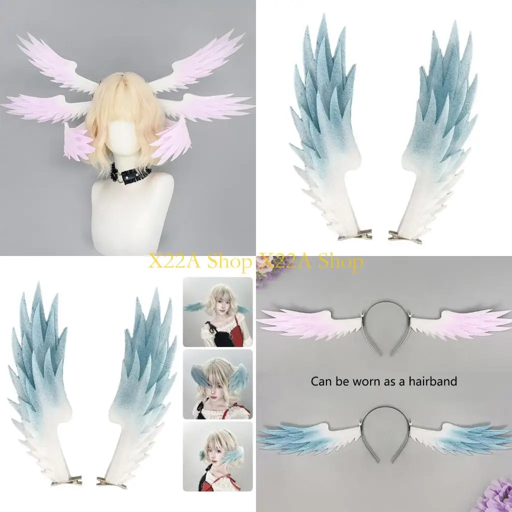 ユニークなアニメ天使の翼ヘアピン女性ガールコスチュームアクセサリーロビンヘアクリップハロウィンのお祝いや日常使用