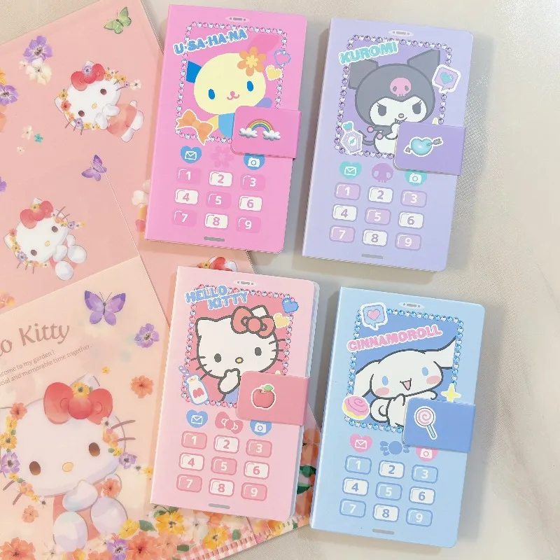 

Japanese Sanrio's New Limited Edition Mobile Phone Design Magnetic Memo Pad Kuromi Kitty Usahana Automatic Pencil Plush Toys