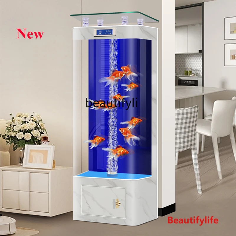 

53 New Glass Tank No Water Change Needed Small Living Room Aquarium Back Filter Oxygen Integrated Goldfish Tank