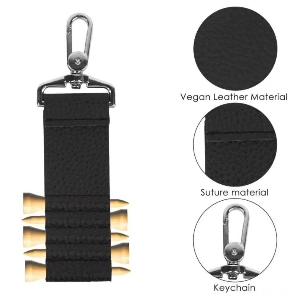 Large Capacity Golf Tee Holder Anti-Loss Clip PU Leather Golf Tee Organizer Portable Outdoor Sports Gear Outdoor Sports