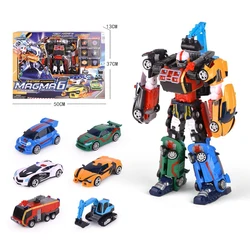 6 IN 1 Enhanced Edition Tobot Transformation Robot Toys Korea Cartoon Brothers Anime Tobot Deformation Car Engineering Toys