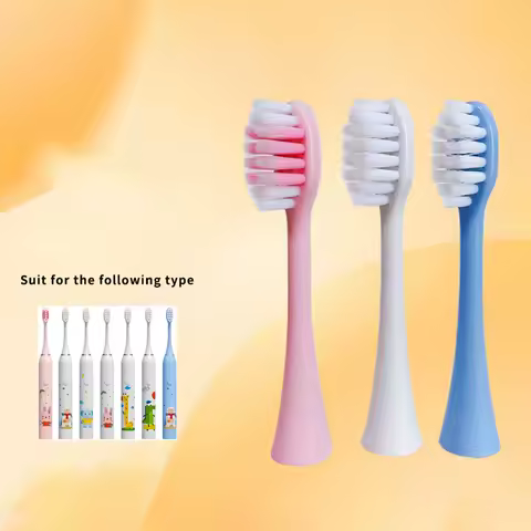 4 Pieces Replacement Brush Heads for Children Sonic Electric Toothbrush Cartoon For Kids Rechargeable 5 Modes Teeth Tooth Brush