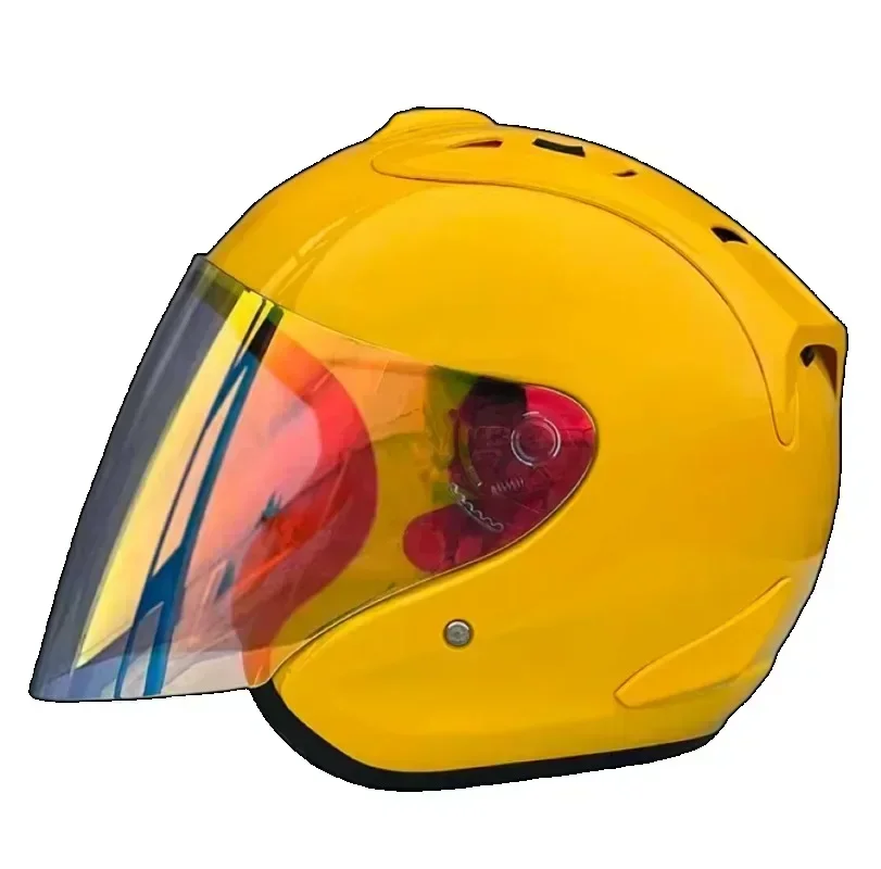 SZ-Casque de moto Ram 4 pour homme et femme, visage ouvert, route de montagne lumineuse, jaune, saison d'été, ECE, 3/4