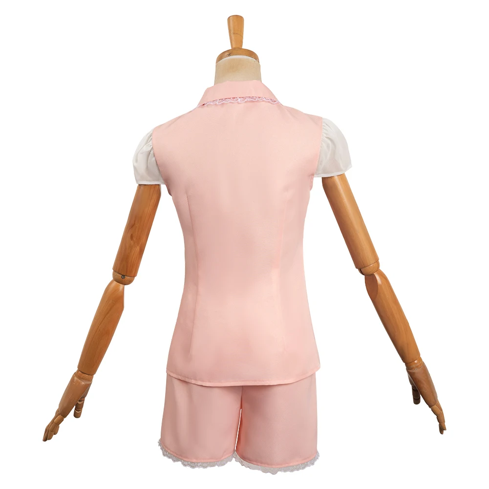 Barbei-traje de pijama cosplay feminino, pijama rosa, camisa de duas peças, shorts, bandana, roupa para meninas, carnaval, Halloween