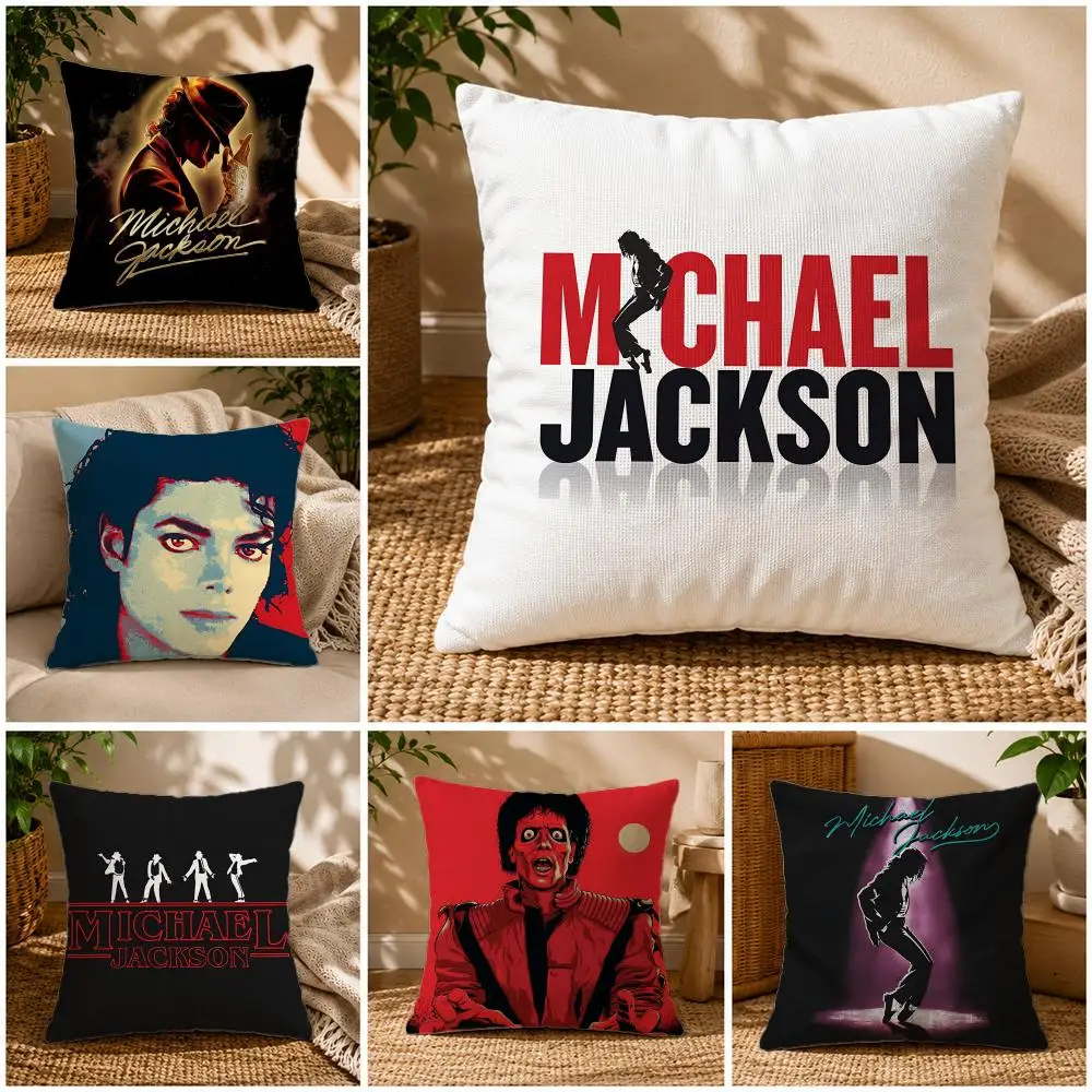 Celebrity-Michael JacksonS Cushion Cover Soft Short Plush Zippered Cushion Covers 40/45/50cm Square Decor for Sofa Home